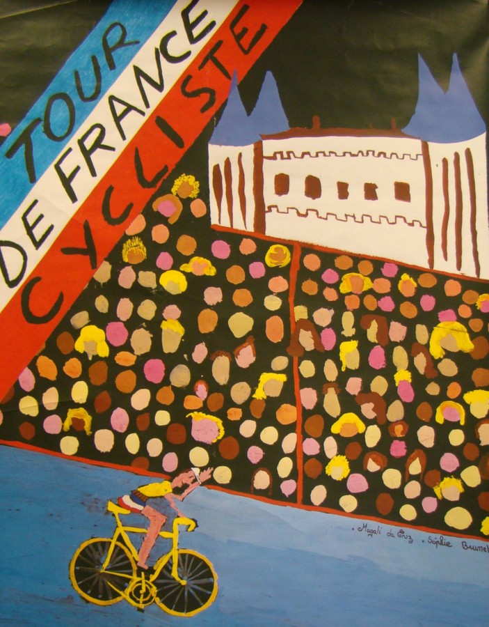 Affiche du Tour de France : dessin de Magali Da Cruz et de Sophie Brunet